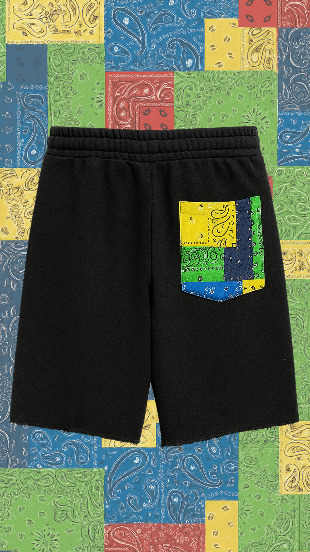 Pantaloni scurți negri „Bandana”