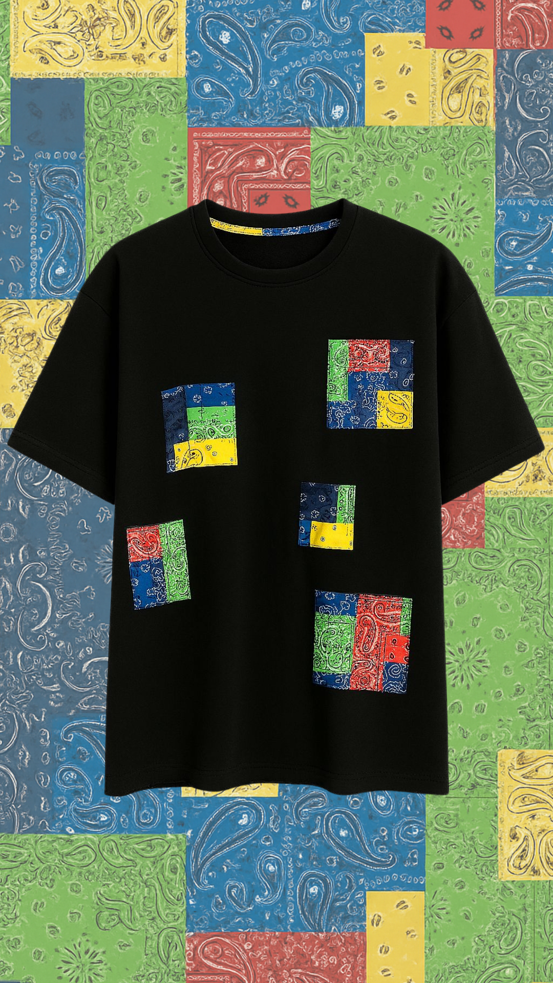 Tricou negru „Bandana”