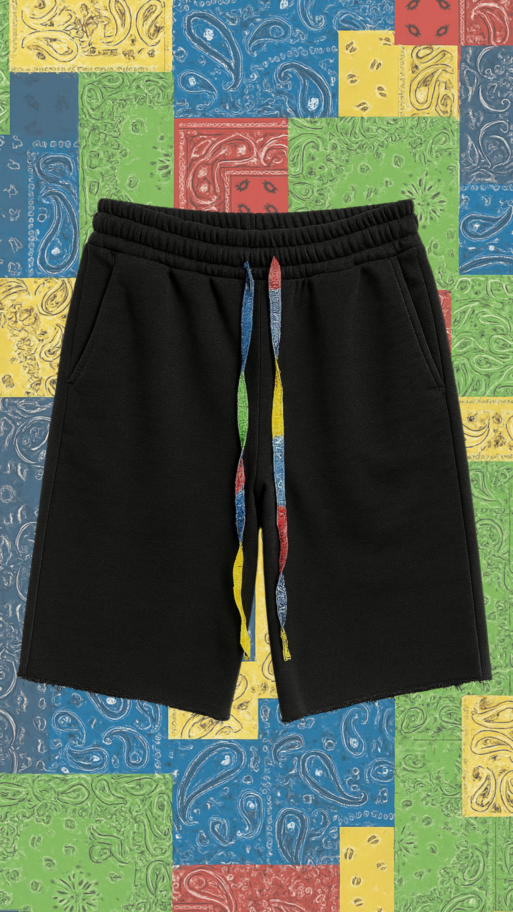 Pantaloni scurți negri „Bandana”