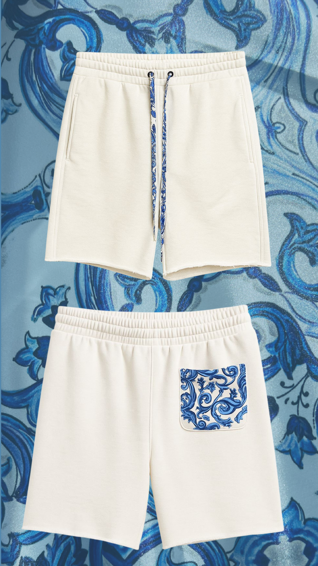 Pantaloni scurți albi „Azzuro”