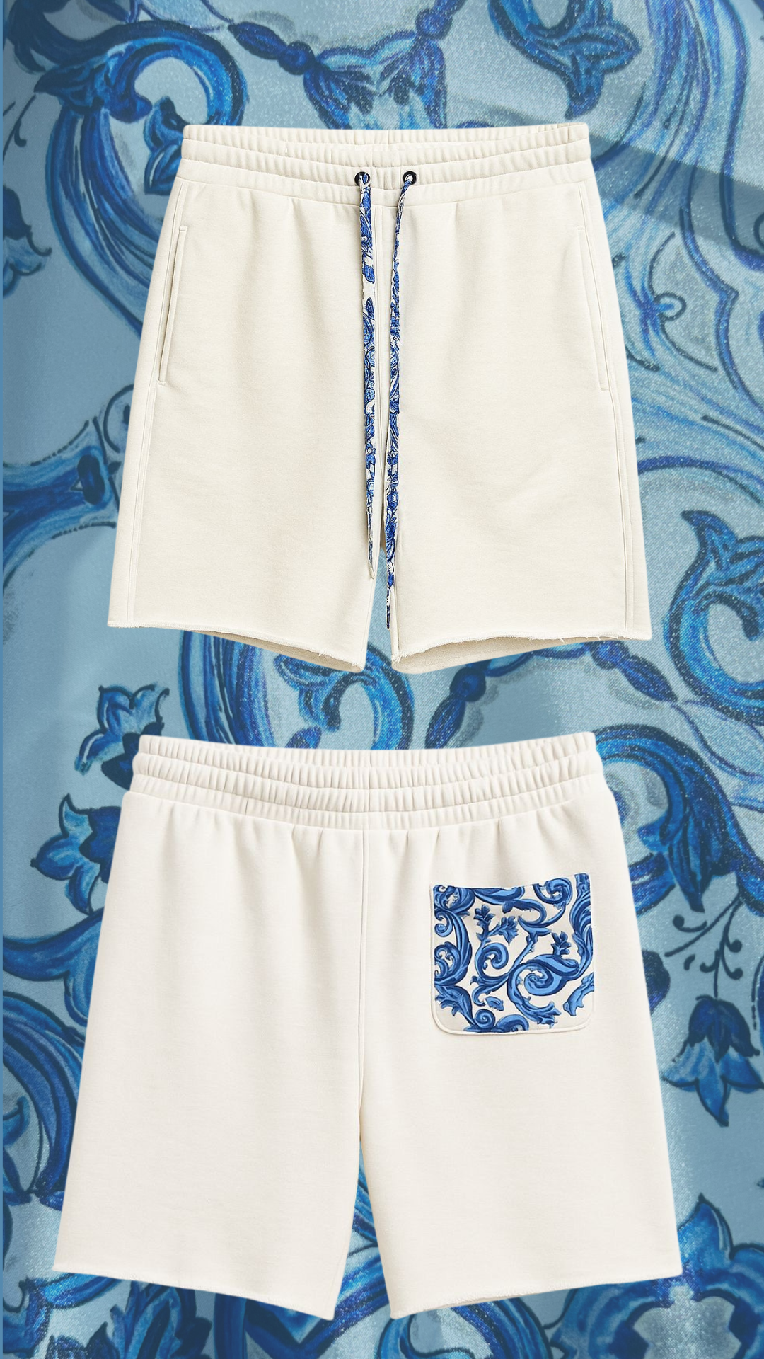 Pantaloni scurți albi „Azzuro”