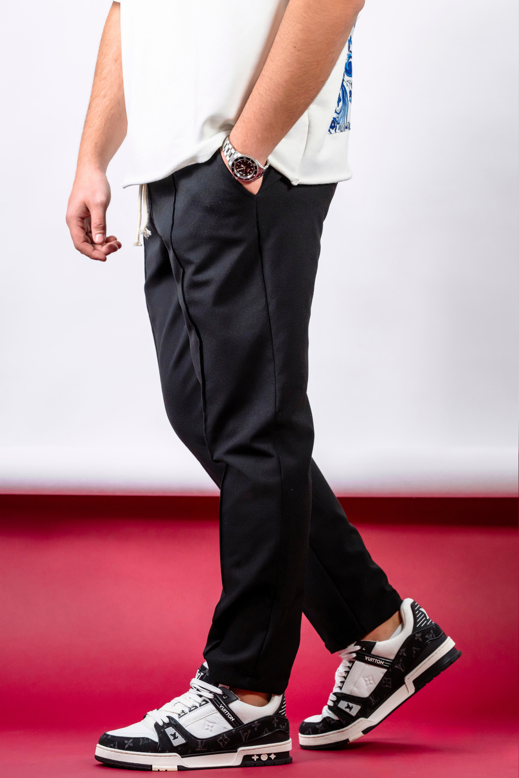 Pantaloni Negri din Stofă – Noir Essential