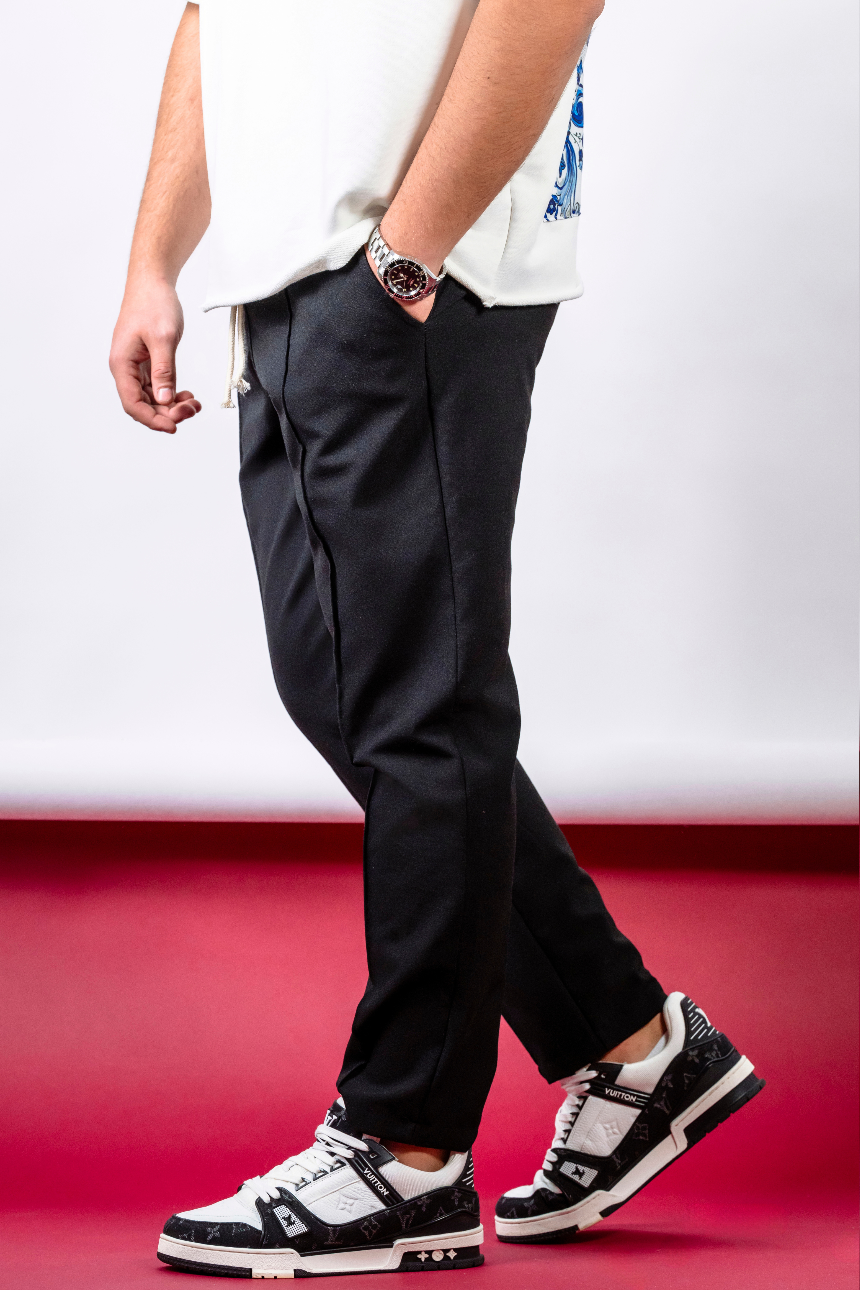 Pantaloni Negri din Stofă – Noir Essential