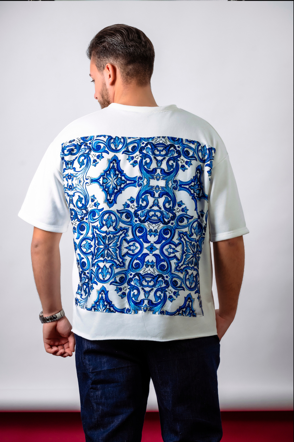 Tricou alb „Azzuro”