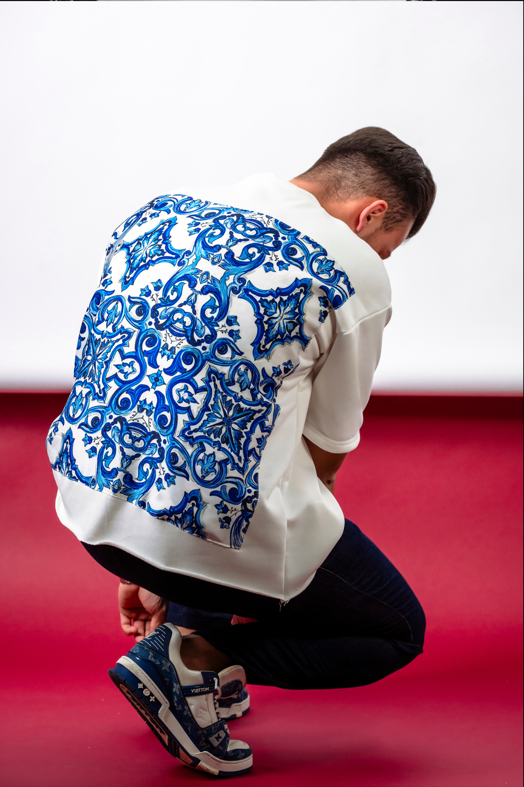 Tricou alb „Azzuro”