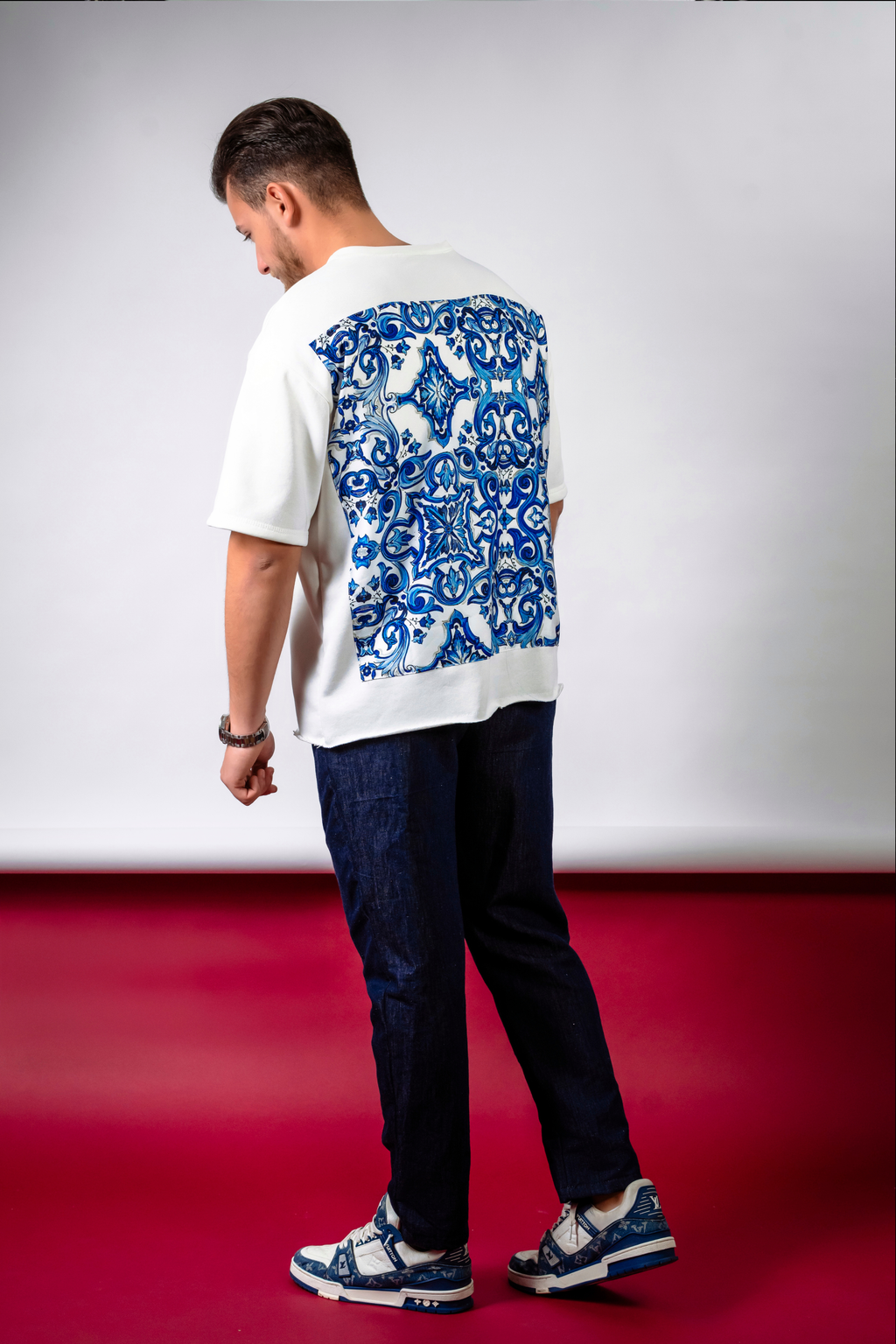 Tricou alb „Azzuro”