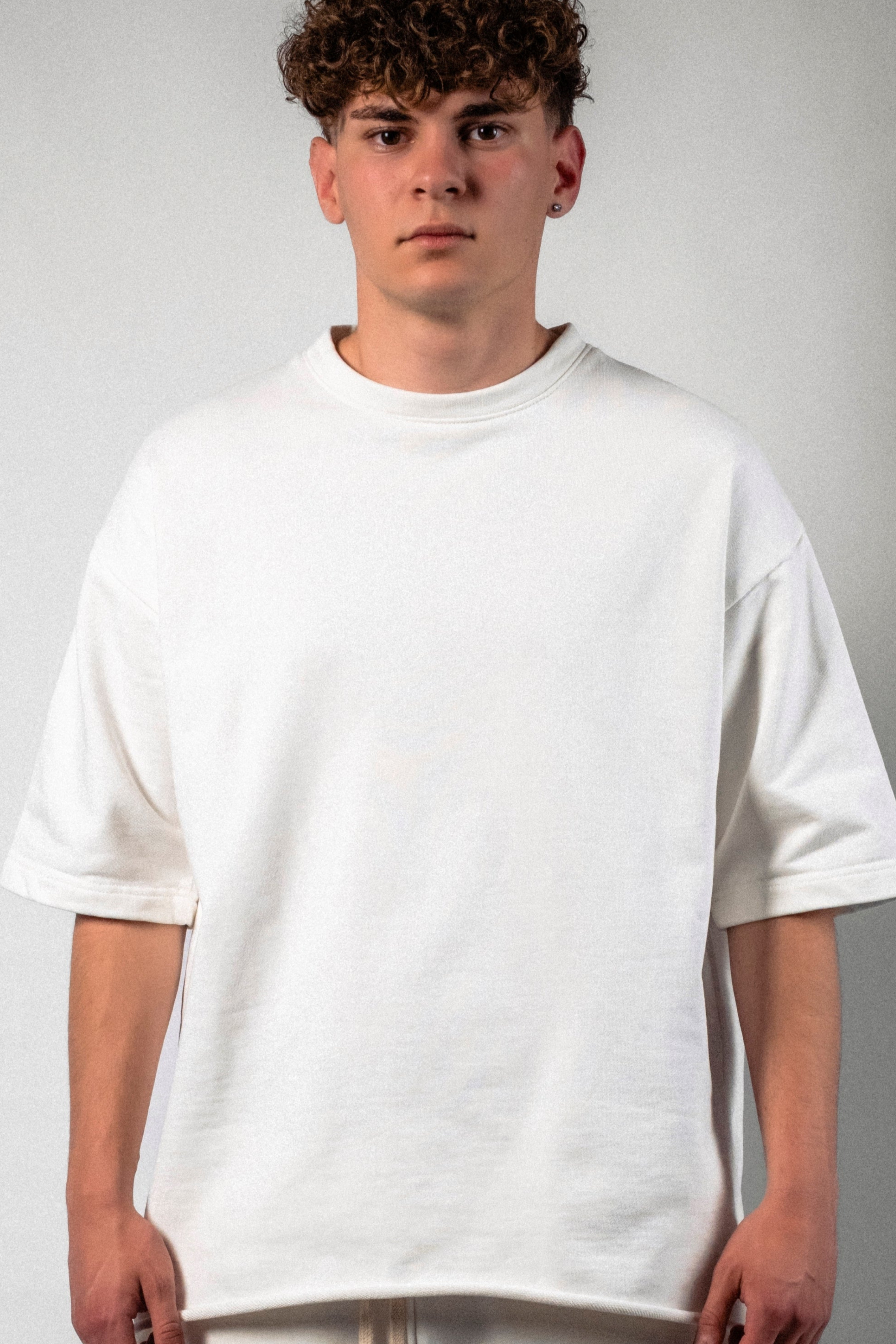 Tricou alb „Rolled”