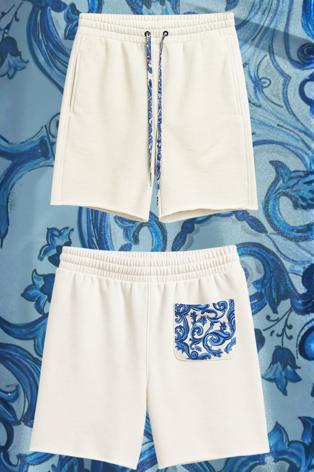 Pantaloni scurți albi „Azzuro”