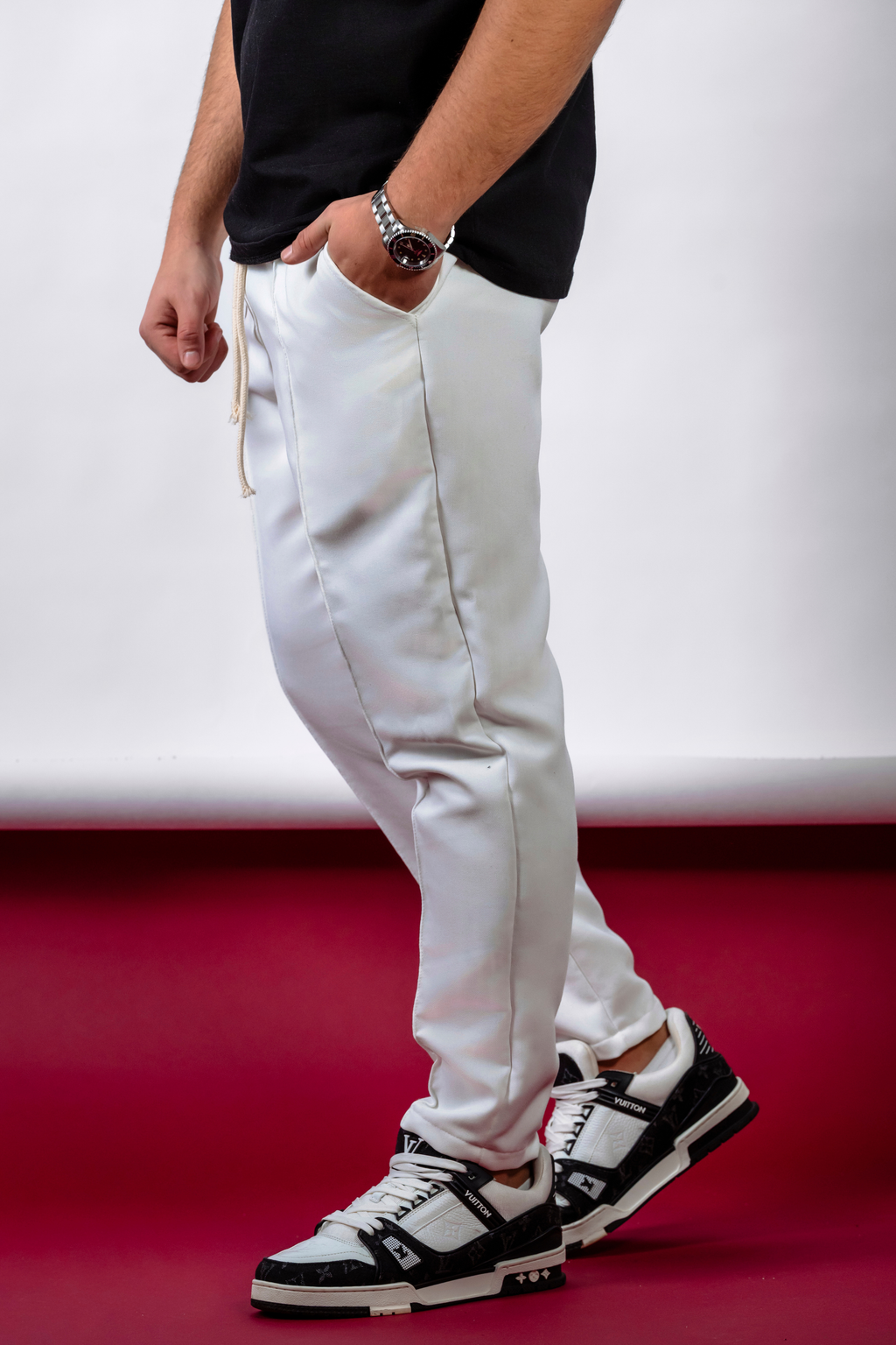 Pantaloni Albi din Stofă – The White Statement